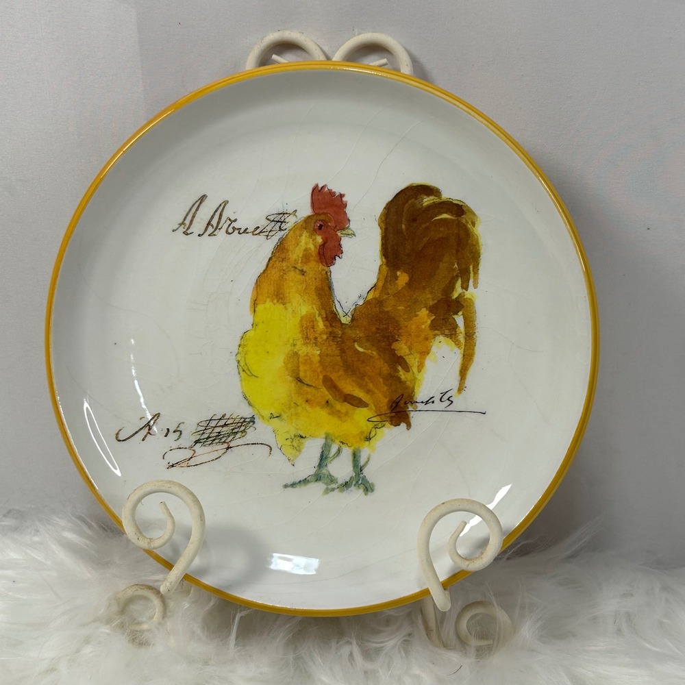 Williams Sonoma‎ Rooster Plate Accent Decorative Country French Italy Farmhouse